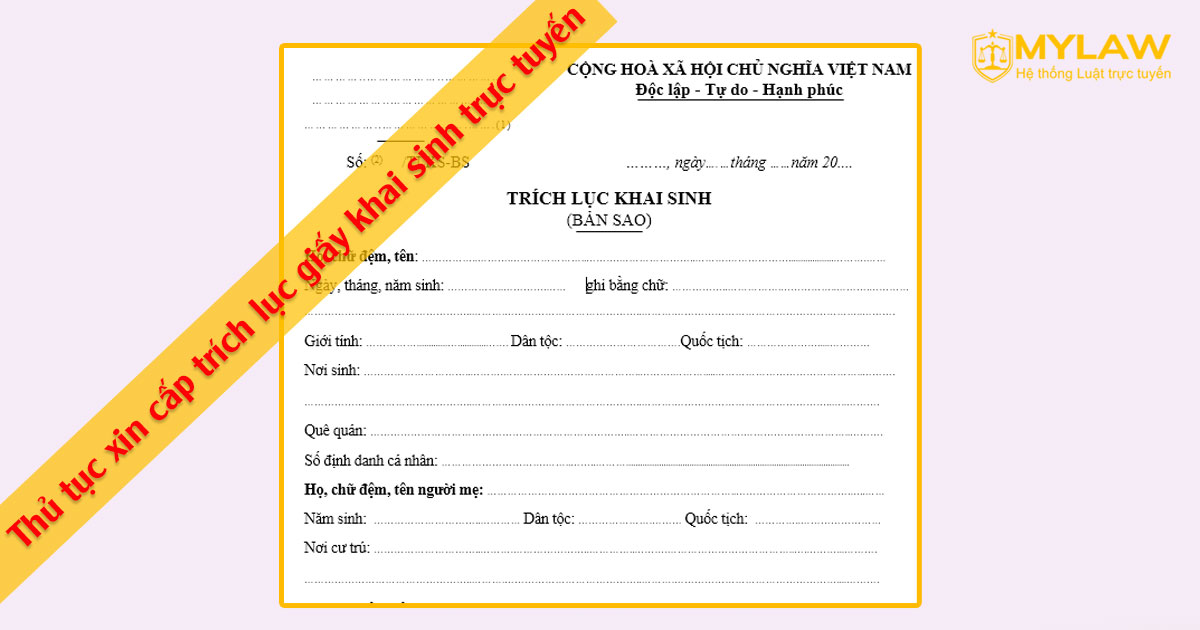 Thủ tục xin cấp trích lục giấy khai sinh trực tuyến