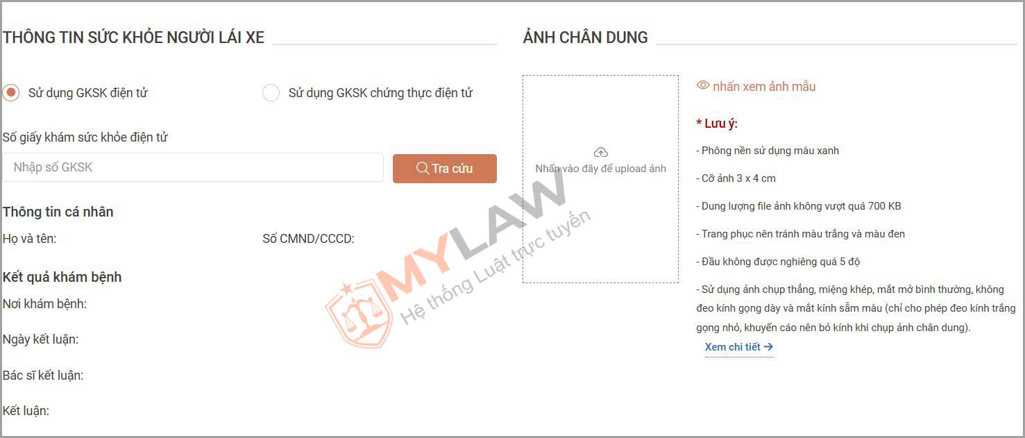 đăng ký đổi gplx online